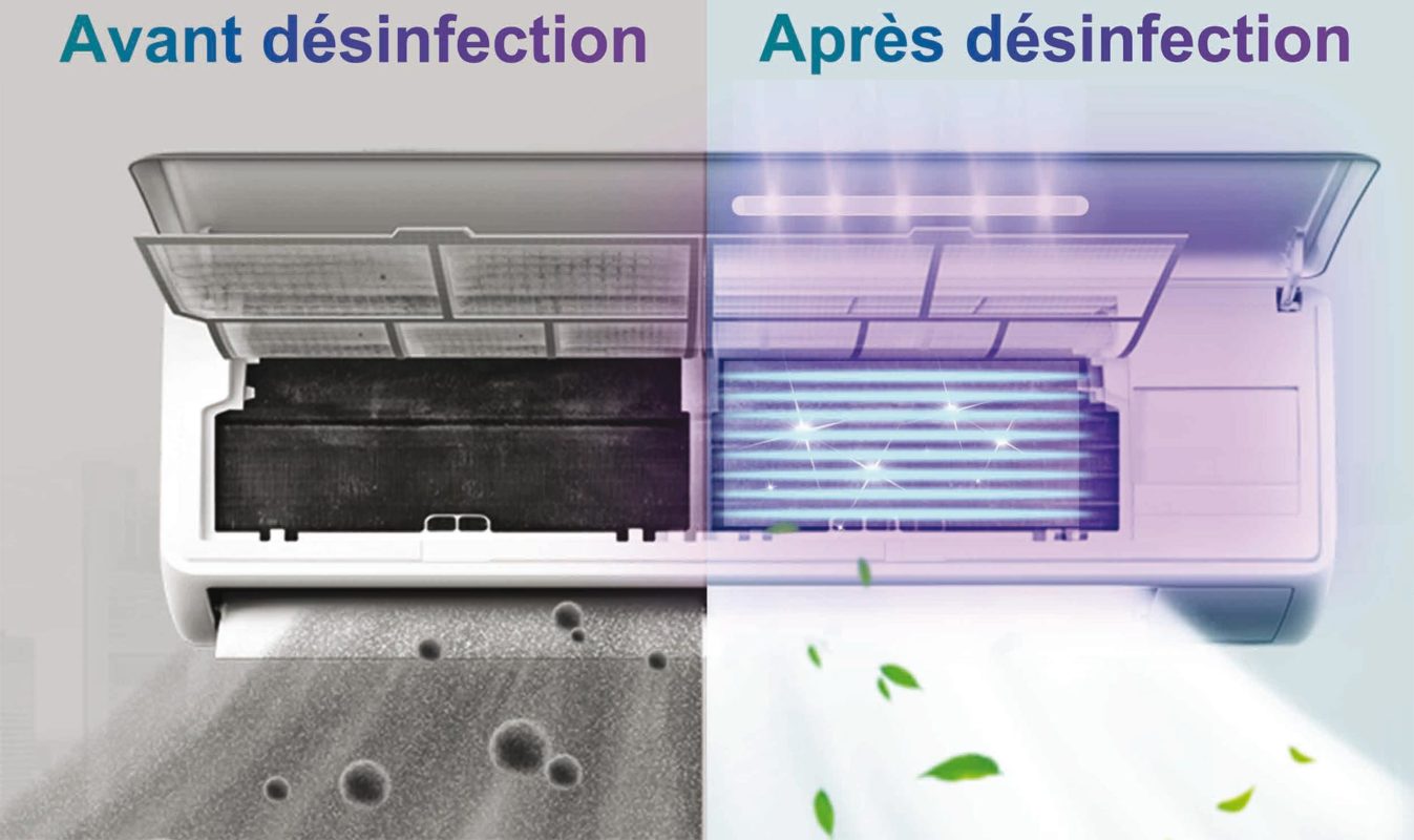 avant apres desinfection split climatisation